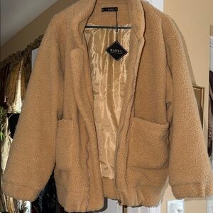 Zaful Women's Cozy Tan Teddy Jacket